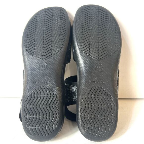 Flexus Summer Sandal Womens Sz EU 41 US 10.5 Sling Back Open Toe Black Synthetic - Picture 10 of 10